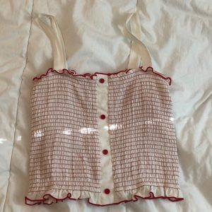 Red and white tank top